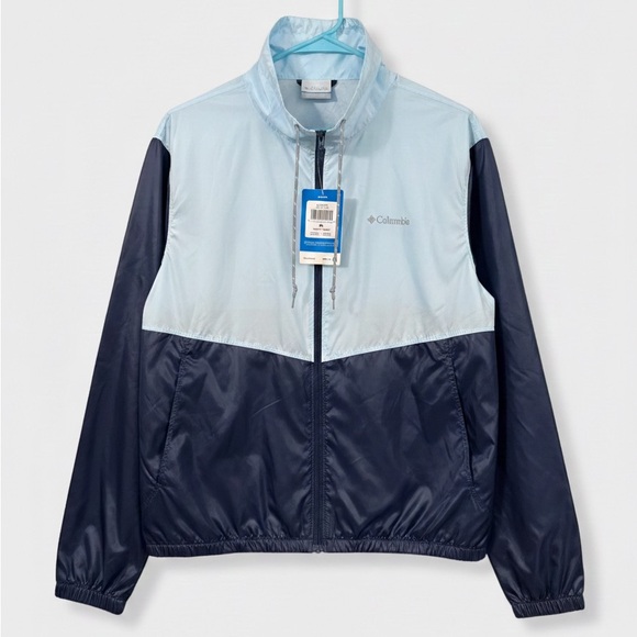 Columbia Jackets & Blazers - Columbia Women's Windbreaker - Light Blue and Navy